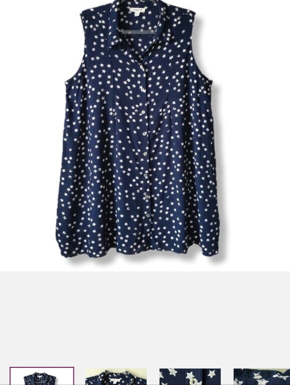 Beach Lunch Lounge Blue White Stars Mini Dress XL Preppy Casual Coastal Nautical